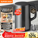 苏泊尔（SUPOR）电水壶 热水壶电热水壶1.5L小容量  304不锈钢双层防烫全钢无缝开水壶烧水壶 SW-15J626 