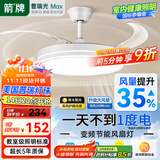 箭牌 美国普瑞高显指护眼风扇灯吊扇灯卧室隐形电扇灯灯具三色调光