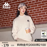 卡帕（Kappa）套头衫情侣男女宽松运动卫衣休闲圆领外套K0CZ2WT93V 浪漫白 L