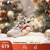 斐乐（FILA）老爹鞋女鞋情侣款运动鞋圣诞可颂面包鞋休闲鞋男鞋 【女】雪白/雨朦灰色-SR 35.5