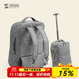 SANWA SUPPLY多功能拉杆双肩包商务背包带轮拉杆书包行李包旅行包可登机22升