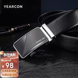 意尔康男士腰带送男友送父亲皮带男头层牛皮自动扣男裤带52M45040黑色