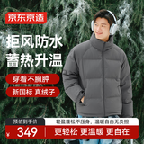 京东京造羽绒服男女情侣款鸭绒冬季保暖外套面包服加厚短款新年石墨灰2XL