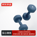 京东京造 彩色浸塑哑铃 男士女士家用哑铃 纯铁哑铃健身器材 8KG两只装