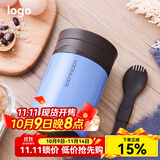 乐扣乐扣保温桶不锈钢小熊保温壶男士女士焖烧杯学生汤桶便携粥桶闷烧壶 蓝色 500ml