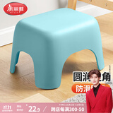 美丽雅塑料家用小板凳子 加厚防滑矮凳儿童浴室洗澡换鞋凳 蓝色1只