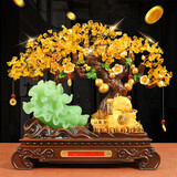 泰和君瓷摇钱发财树摆件招财白菜金蟾新店开业大吉礼物公司办公室乔迁礼品 大号发财树招财猫款【礼盒装】39*10*35CM