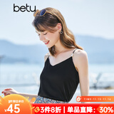 betu百图女装吊带衫打底背心内搭背心外穿V领无袖吊带背心女2204T82 黑色 M