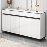 木本诗鞋柜门口入户柜收纳柜储物柜一体靠墙家用门口新款2025玄关柜鞋架 升级高光板四门四抽暖白160cm 组装(自行安装)