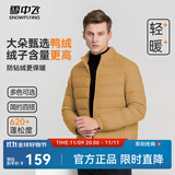 雪中飞男女立领秋羽绒百搭轻薄鸭绒立领修身轻盈隐藏式口袋 X-驼褐|7786-男 XL 180/100A