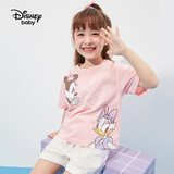 迪士尼（Disney）童装儿童t恤男女童短袖夏季新款休闲打底衫宝宝上衣婴儿夏装 桃粉-女速干 130 cm【拍3件方便换洗】