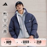 adidas 600蓬拒水保暖双面穿休闲连帽鸭绒羽绒服男女秋冬阿迪达斯 传奇墨水蓝   XXS