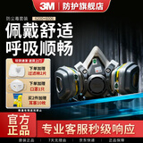3M防毒面具 半面型面罩化工喷漆消光农药油性有机气体N95尘毒口罩 6200+6006七件套（多功能防护）
