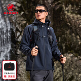 猛犸象（MAMMUT）【抓绒款】Clion 红标男女款户外防风保暖休闲夹克外套刺绣标软壳 黑色【红标】 XL