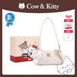 COW&KITTY正品KT猫2025新款学生包小ck女包学生单肩包包手提包生日礼物女生 杏色送挂件礼盒 23-7-12