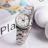 瑞士军表（SWISS MILITARY）瑞士原装进口男表手表商务休闲ETA机芯男女情侣款礼物五年联保 30201.17-数字白盘-女款
