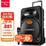 山水（SANSUI）A15-66 15吋广场舞音响 大功率户外音响移动便携式蓝牙拉杆音响 卡拉ok一体机吉他舞台演出K歌音箱 豪华版（拉杆音箱+1个话筒）