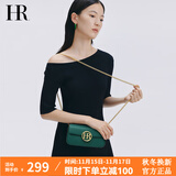 HR赫莲娜包包女包时尚女小方包头层牛皮单肩包简约链条包生日礼物 墨绿色