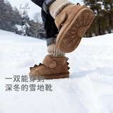 戴维贝拉（DAVE＆BELLA）童鞋男雪地靴儿童靴子加绒男童雪地棉男孩棉靴秋冬新款小童鞋子 驼色 30 （鞋内长18.6cm）
