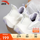 安踏毒刺冬季版丨运动鞋跑步鞋女鞋轻便慢跑鞋女减震软底训练鞋子女 【毒刺2】象牙白/紫/灰-2 39