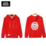 JOY&DOGA【CEO同款】“35711”梦想系列文化衫 长袖毛圈卫衣外套 红2XL