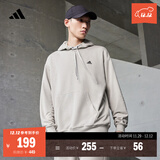 adidas休闲加厚毛圈连帽卫衣套头衫男女秋冬阿迪达斯官方轻运动   金属灰   XL