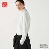 优衣库女装HEATTECH摇粒绒两翻领套头衫/长袖高领470142 01 乳白色 3XL /175/108C