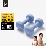 Keep 彩色浸塑哑铃 男女家用家庭健身肌肉塑形手臂轻重量紫灰色 3kg*2