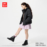 优衣库童装男童女童蓬松羽绒茄克外套夹克羽绒服25秋冬新款478148 09 黑色 160