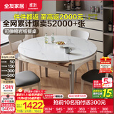 全友家居现代简约餐桌椅组合套小户型装家用折叠可伸缩圆桌子政府补贴 中灰|1.2米功能桌+烟云软包椅*4