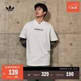 adidas宽松印花纯棉运动上衣圆领短袖T恤男装夏季阿迪达斯三叶草   汉玉白   M