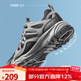 骆驼盘龙户外登山鞋防水防滑耐磨徒步鞋透气缓震运动鞋越野跑鞋 FB12235182，黑/灰，男 密网版 41