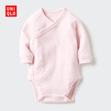 优衣库婴幼儿宝宝包臀衣长袖1件装连体衣哈衣包屁衣478375 481865 478376/10水粉色(开襟款) 60cm
