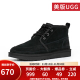 UGG美版男士经典靴系带低帮商务毛单鞋厚底雪地靴 1121645 BLK-黑色 41