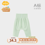 Aengbay昂贝 德绒高腰护肚裤大pp裤新生儿秋裤大屁屁裤宝宝打底裤秋冬 绿色 100 cm
