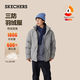 斯凯奇（Skechers）短款羽绒服男女同款宽松防泼水保暖舒适斜绗缝潮流梭织羽绒外套