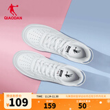 乔丹男鞋板鞋皮面小白鞋革面女鞋空军一号厚底增高情侣休闲运动鞋 女-白色【店长推荐】 36