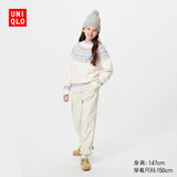 优衣库童装男童女童souffle yarn舒芙蕾针织衫长袖毛衣480865 01 乳白色 160