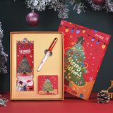 DUKE公爵圣诞节系列套装5红色气氛款铱金笔钢笔墨水笔自用书写送人自用书写顺滑可用墨囊 圣诞雪花冰箱贴套装（红色钢笔）