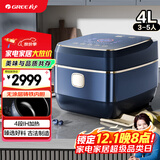 大松格力【董姐同款】铸铁电饭煲真0涂层电饭锅4-5-6人 黑金赤焰釜铁锅家用压力电饭煲4L IH加热 4015C