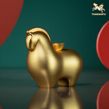 铜师傅 《马上有钱》桌面真金鎏镀马摆件 家居装饰品