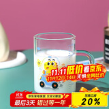 唯铭诺（WEIMINGNUO）儿童牛奶杯微波炉可加热带刻度耐高温水杯玻璃杯带把手酸奶早餐杯