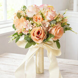 餐将军 新娘手捧花结婚订婚求婚领证婚礼婚纱摄影拍照道具闺蜜伴手礼物