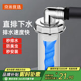 京米优选洗衣机地漏专用接头下水道接头下水管道排水管防臭防溢水电镀弯通