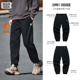 安踏加绒运动长裤卫裤男士KT系列冬季针织宽松休闲收口束脚裤子男