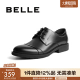 百丽（Belle）正装鞋男皮鞋牛皮圆头婚鞋商务休闲皮鞋3UX01CM5预售 黑色 42 (260mm)
