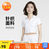 耐克(NIKE)春夏女短袖T恤 POLO衫 运动休闲 简约 DV7885-051灰白XL