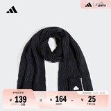 adidas简约舒适保暖针织运动围巾男女阿迪达斯官方 黑色 OSFM