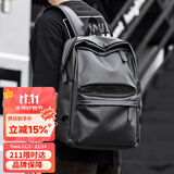 梵者休闲双肩包男潮流男士电脑包韩版高中学生书包男女潮牌旅行背包皮