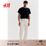 H&M男装女装T恤秋季透气圆领短袖运动上衣短袖内搭打底衫0685816 黑色 L 175/108
